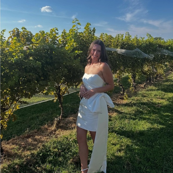 Jenny Yoo Winnie - Strapless Ivory Dress with Bow - Picture 12 of 13